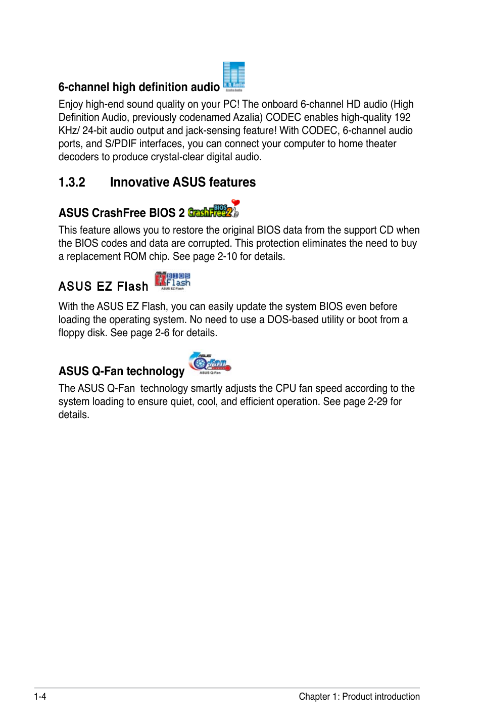 2 innovative asus features | Asus P5VD2-VM SE User Manual | Page 16 / 100