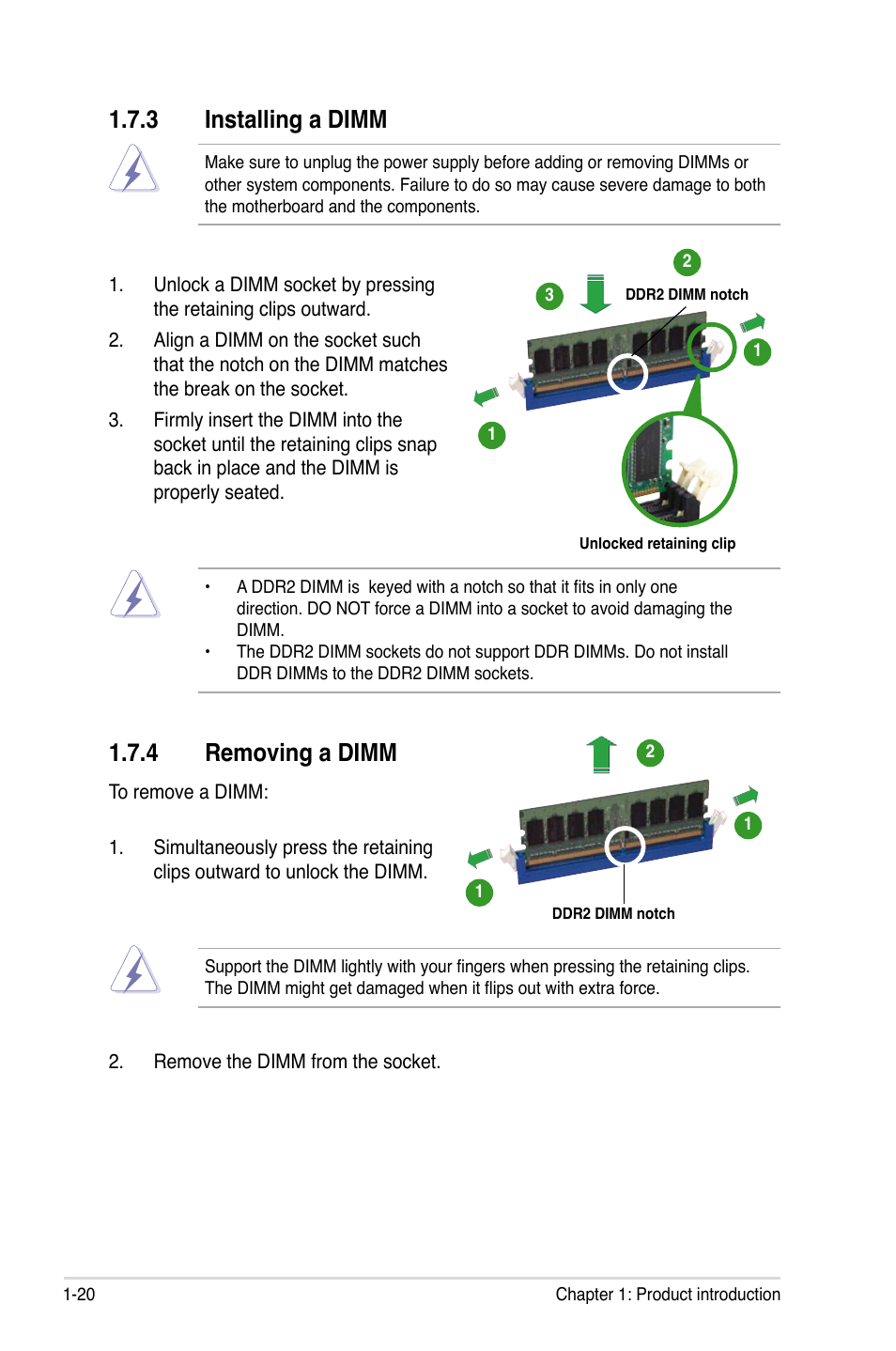 3 installing a dimm, 4 removing a dimm | Asus P5VD2-VM SE User Manual | Page 32 / 100