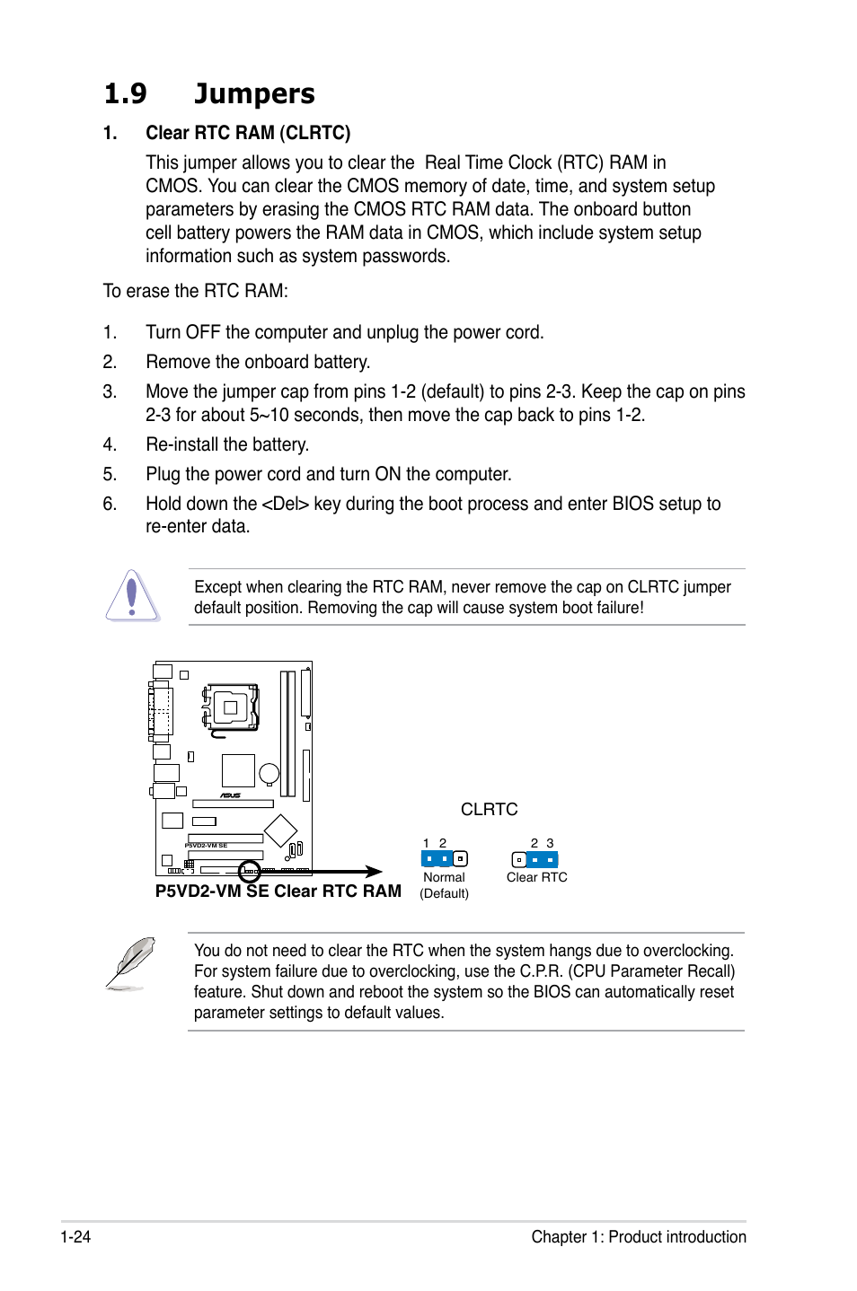 9 jumpers | Asus P5VD2-VM SE User Manual | Page 36 / 100