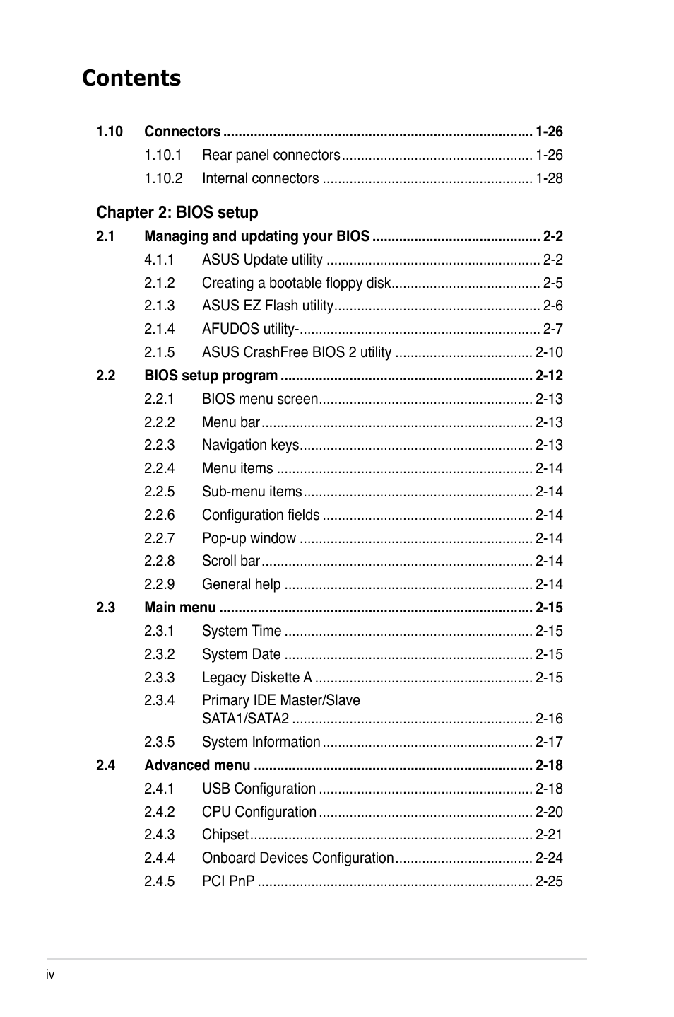 Asus P5VD2-VM SE User Manual | Page 4 / 100