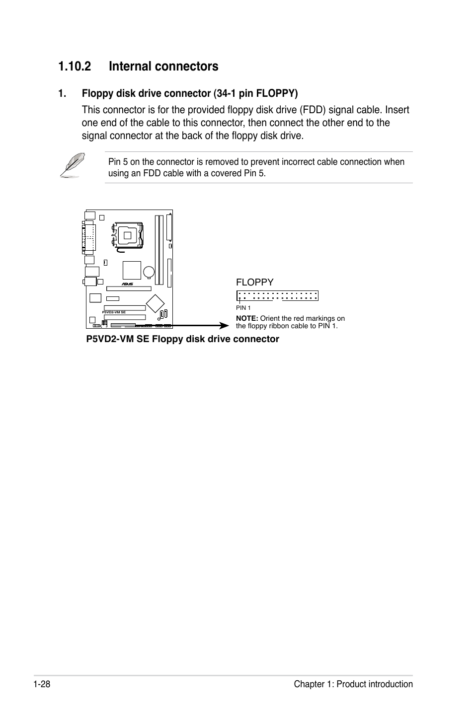 2 internal connectors | Asus P5VD2-VM SE User Manual | Page 40 / 100