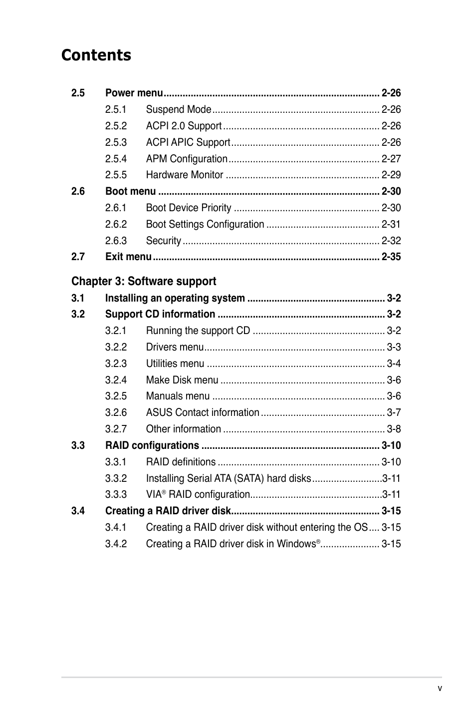 Asus P5VD2-VM SE User Manual | Page 5 / 100