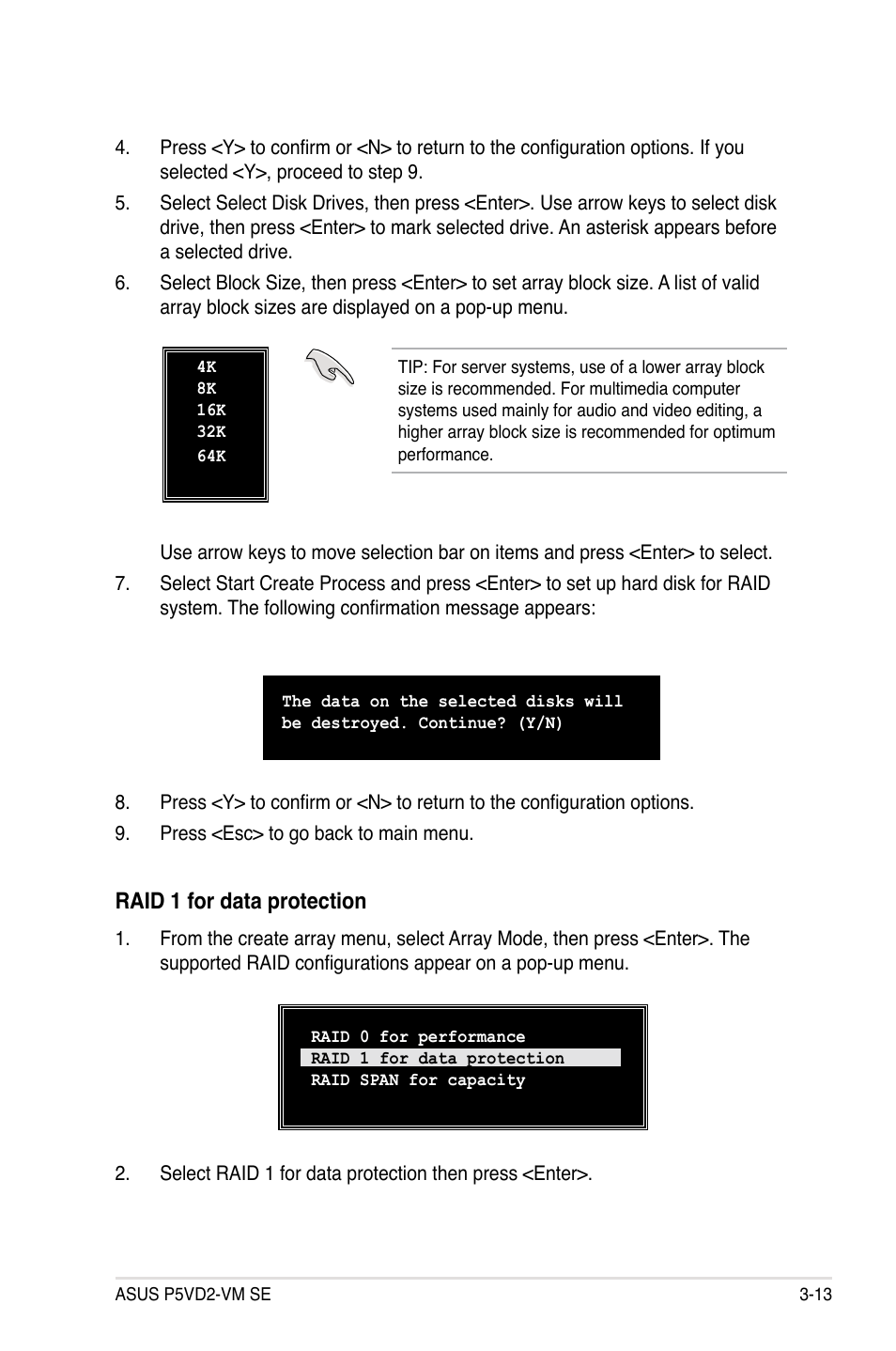 Raid 1 for data protection | Asus P5VD2-VM SE User Manual | Page 97 / 100