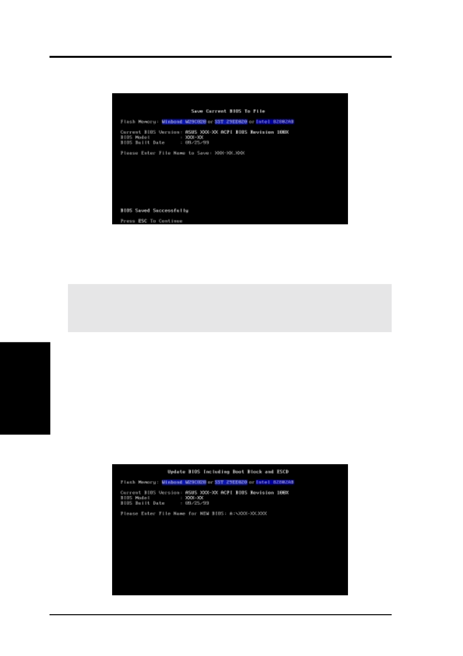 Bios setup, 2 updating bios procedures | Asus CUEP2-M User Manual | Page 46 / 102