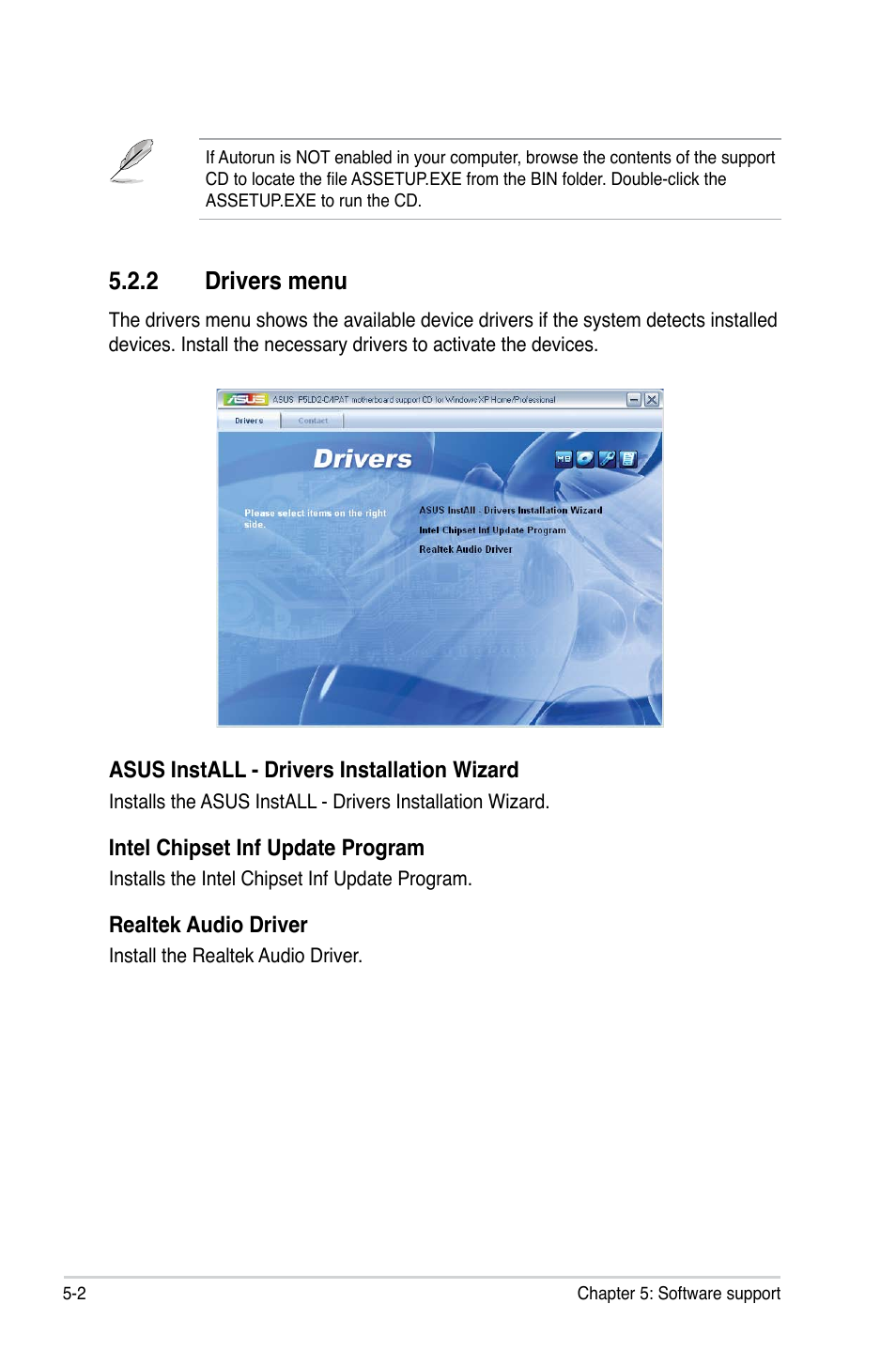 2 drivers menu | Asus P5LD2-C/IPAT User Manual | Page 88 / 96