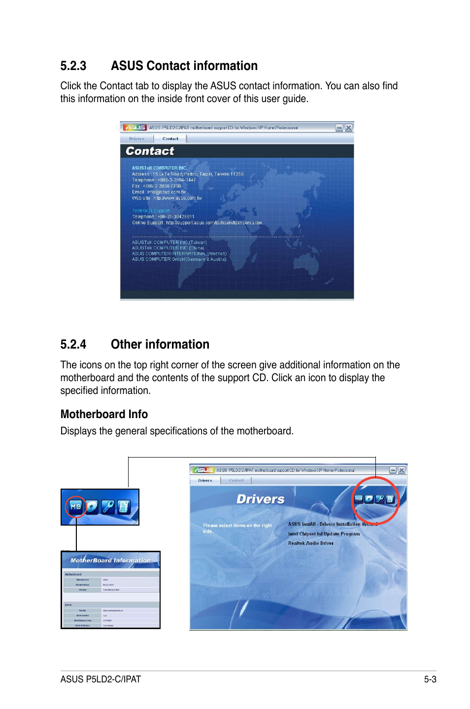 3 asus contact information, 4 other information | Asus P5LD2-C/IPAT User Manual | Page 89 / 96