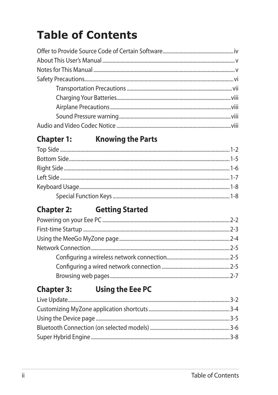 Asus Eee PC X101H User Manual | Page 2 / 50