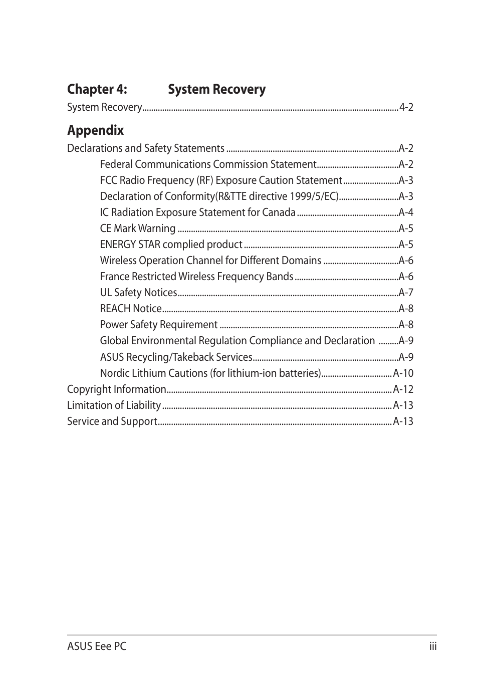 Asus Eee PC X101H User Manual | Page 3 / 50