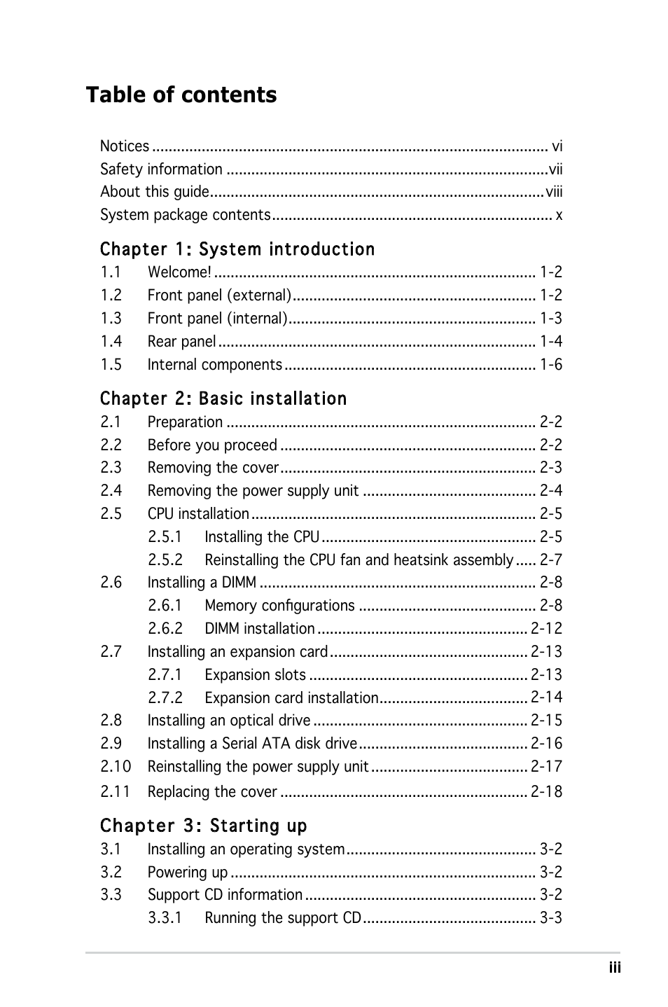 Asus T3-PH1 User Manual | Page 3 / 82