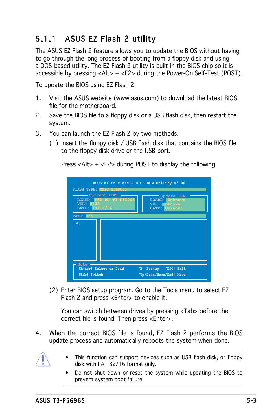 1 asus ez flash 2 utility | Asus T3-PH1 User Manual | Page 51 / 82