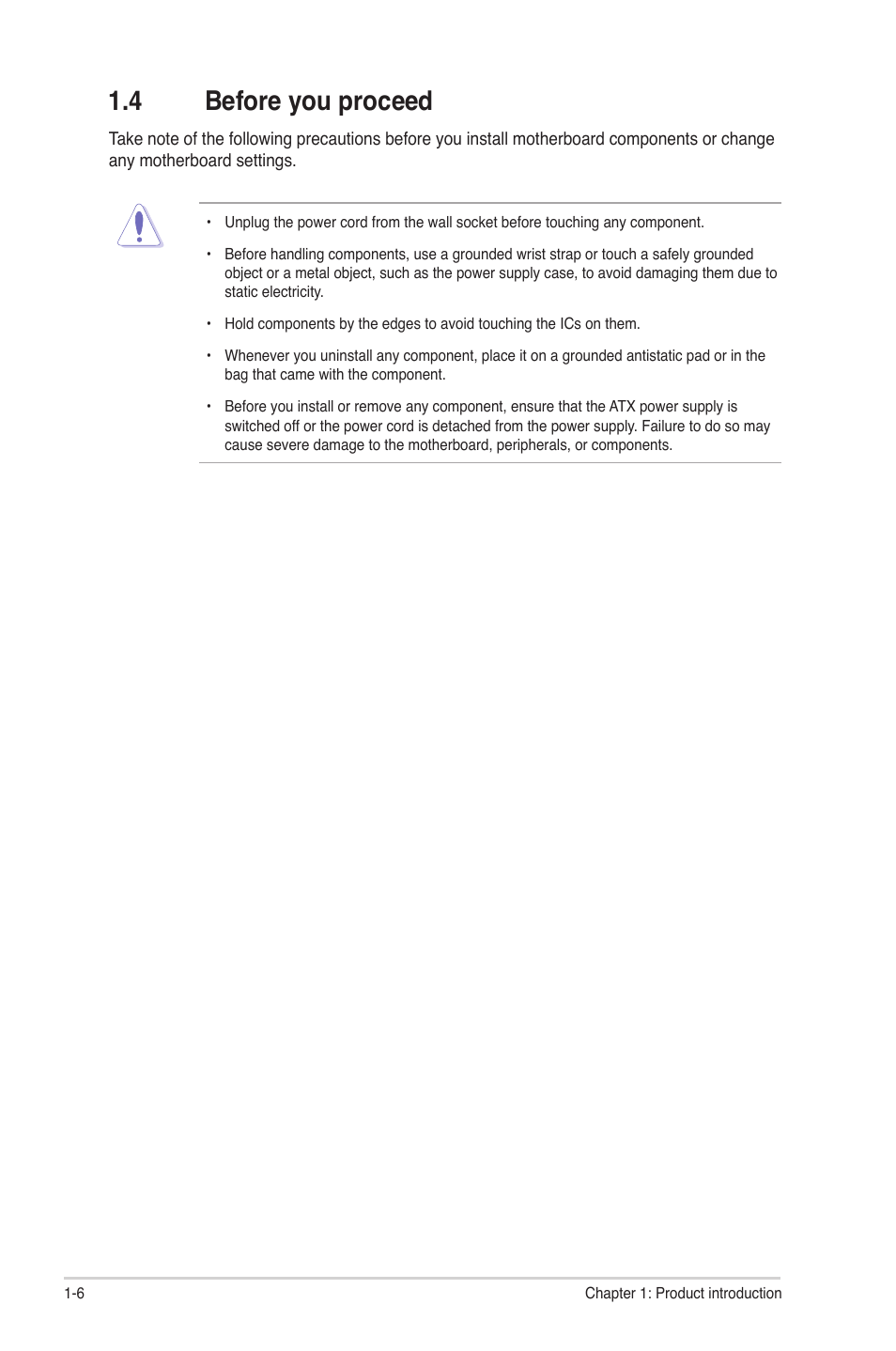4 before you proceed, Before you proceed -6 | Asus P8H77-M LE User Manual | Page 16 / 78