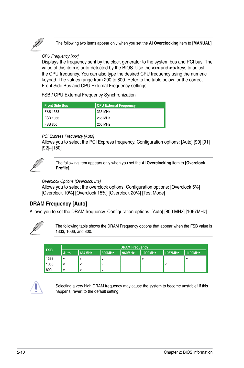 Dram frequency [auto | Asus P5G41T-M LE User Manual | Page 46 / 58