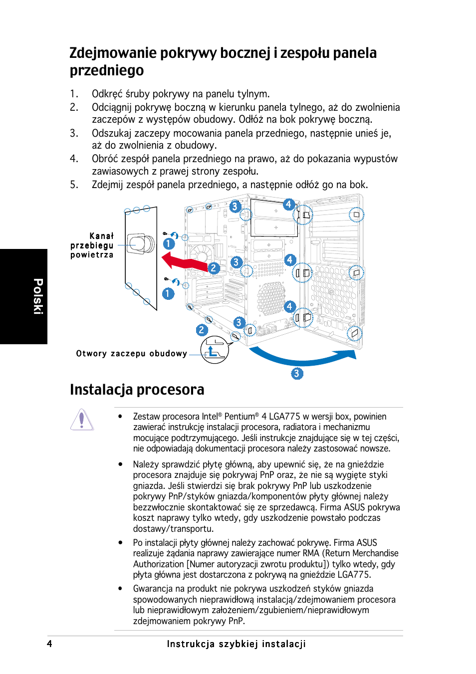 Instalacja procesora, Polski | Asus V2-PH1 User Manual | Page 84 / 100