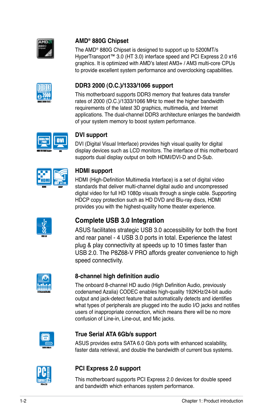 Complete usb 3.0 integration | Asus M5A88-M EVO User Manual | Page 14 / 80