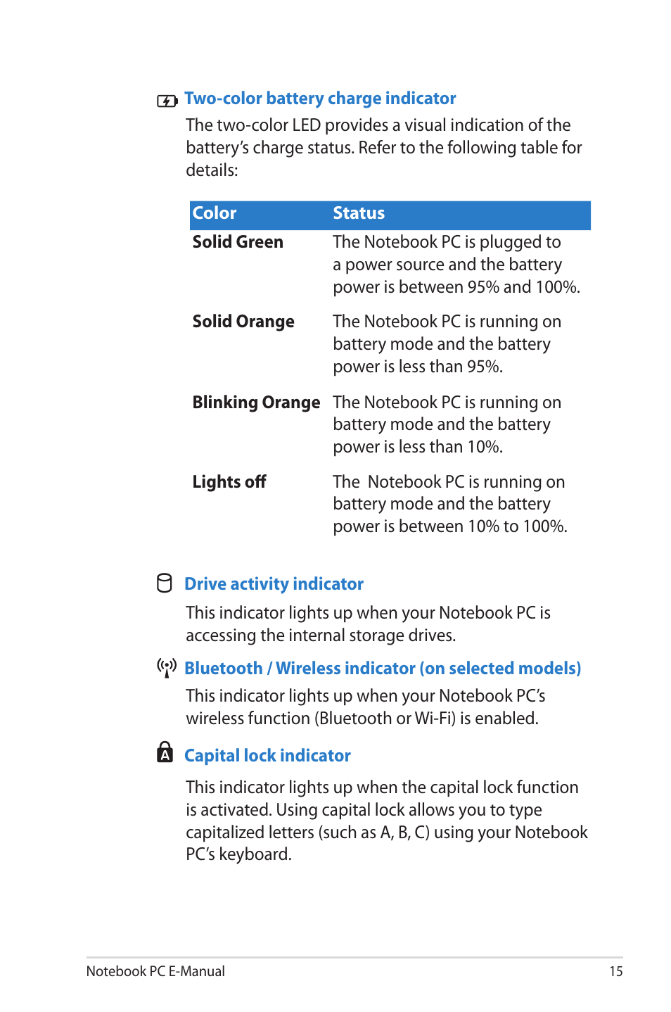 Asus V500CA User Manual | Page 15 / 102