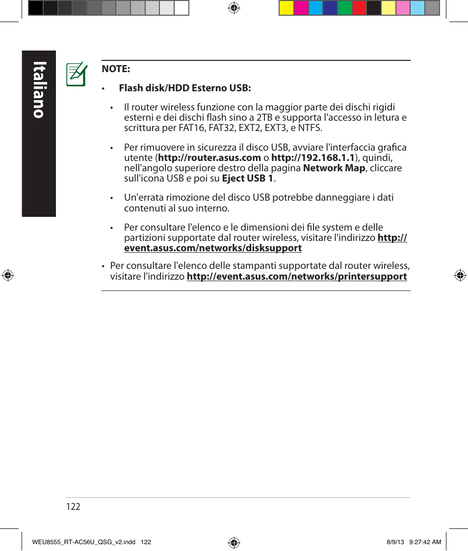 Italiano | Asus RT-AC56U User Manual | Page 122 / 182