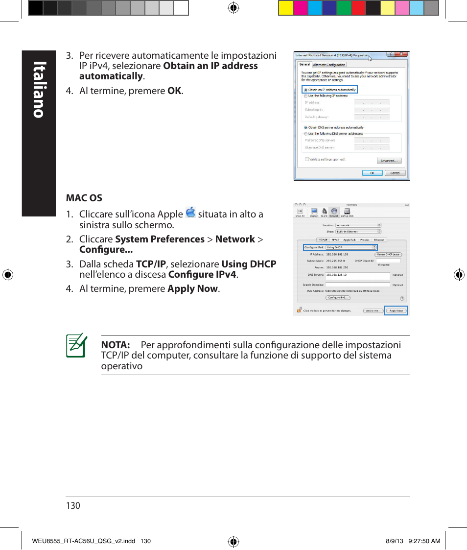 Italiano | Asus RT-AC56U User Manual | Page 130 / 182