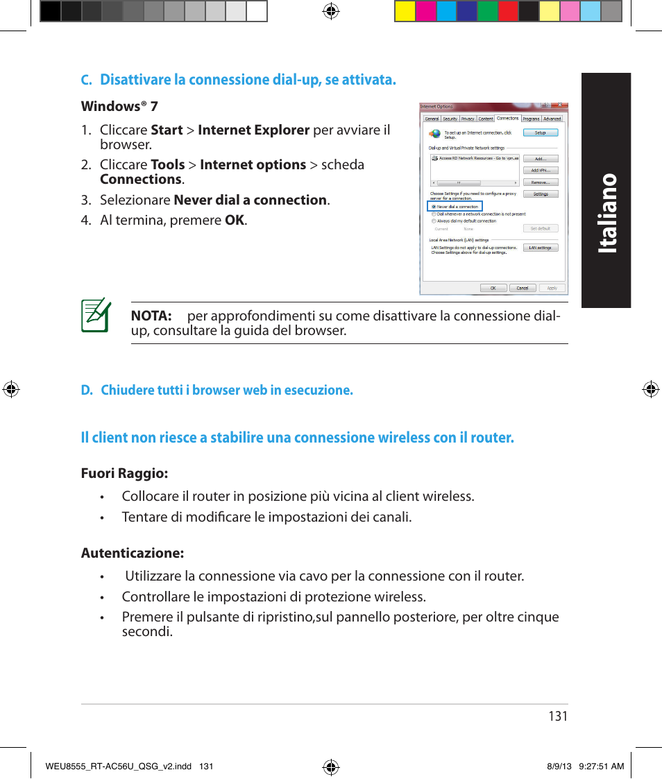 Italiano | Asus RT-AC56U User Manual | Page 131 / 182