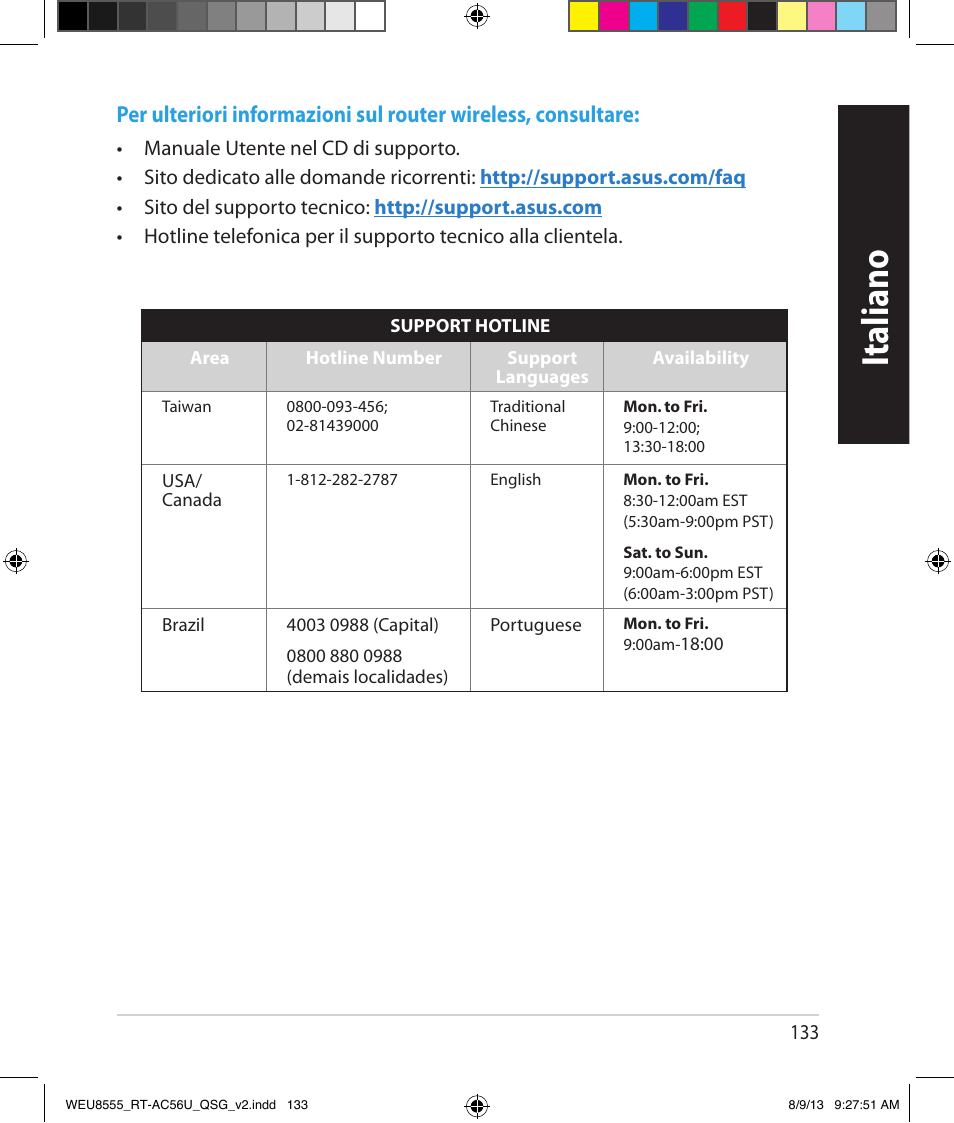 Italiano | Asus RT-AC56U User Manual | Page 133 / 182