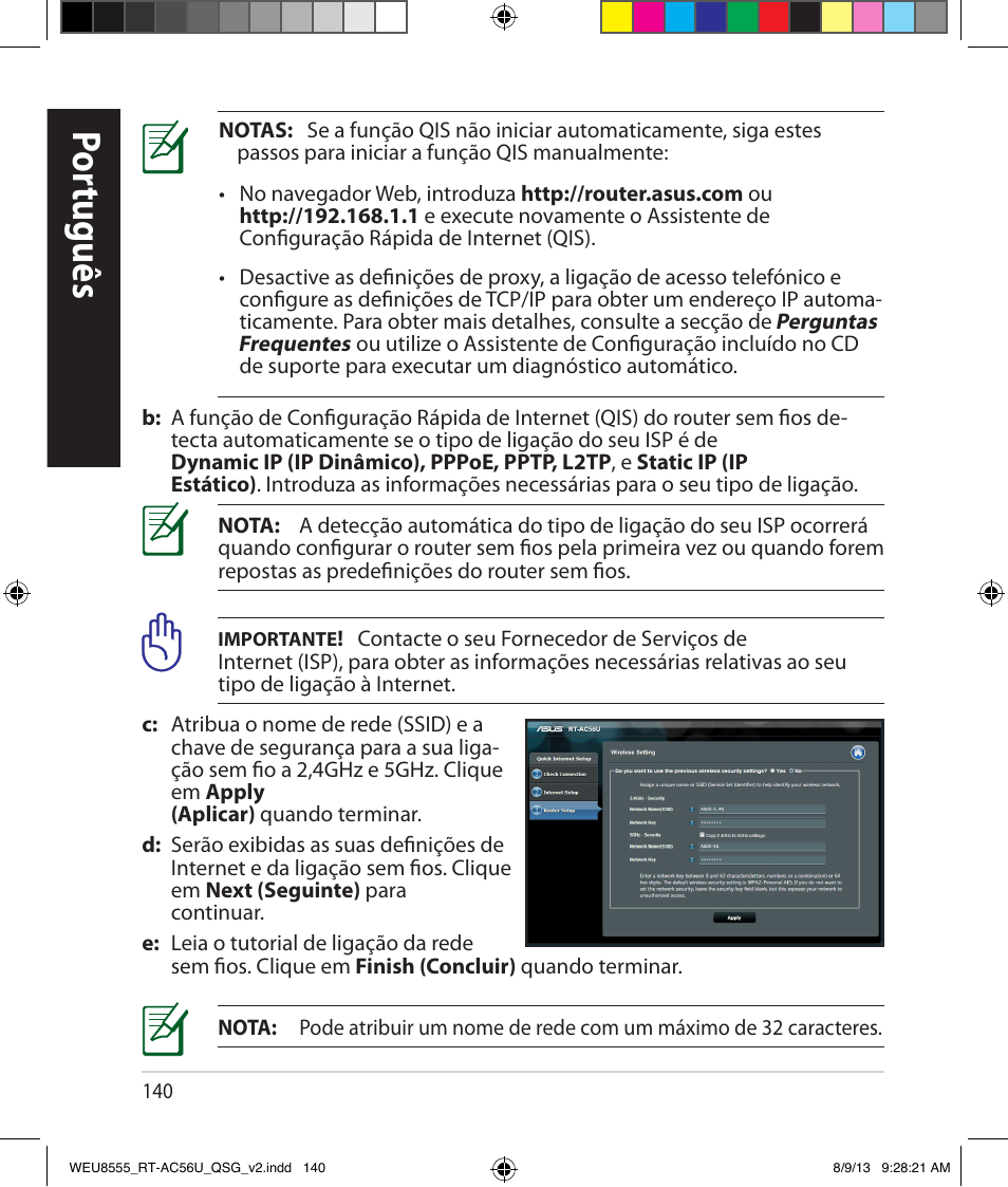 Por tuguês | Asus RT-AC56U User Manual | Page 140 / 182