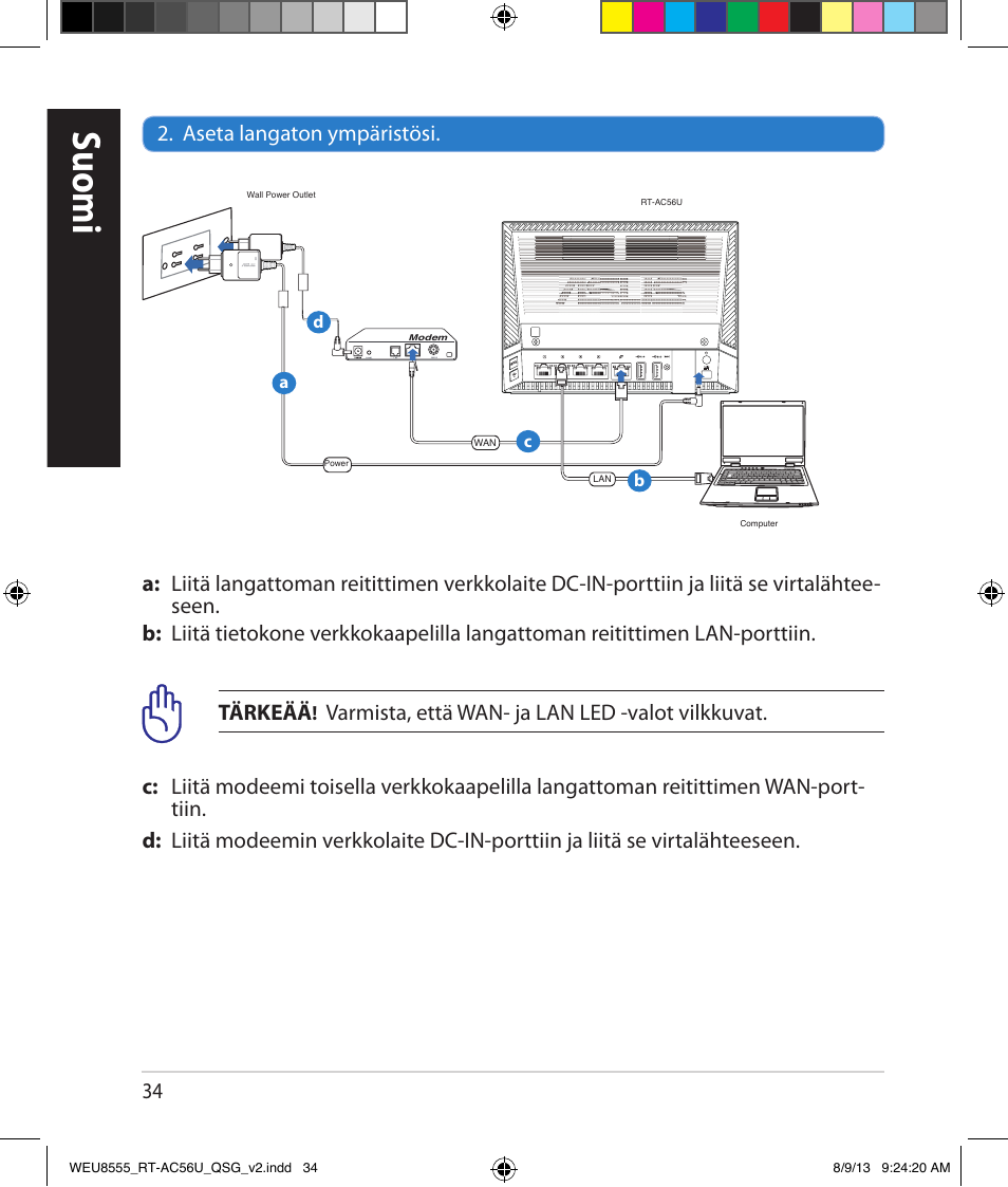 Suomi | Asus RT-AC56U User Manual | Page 34 / 182