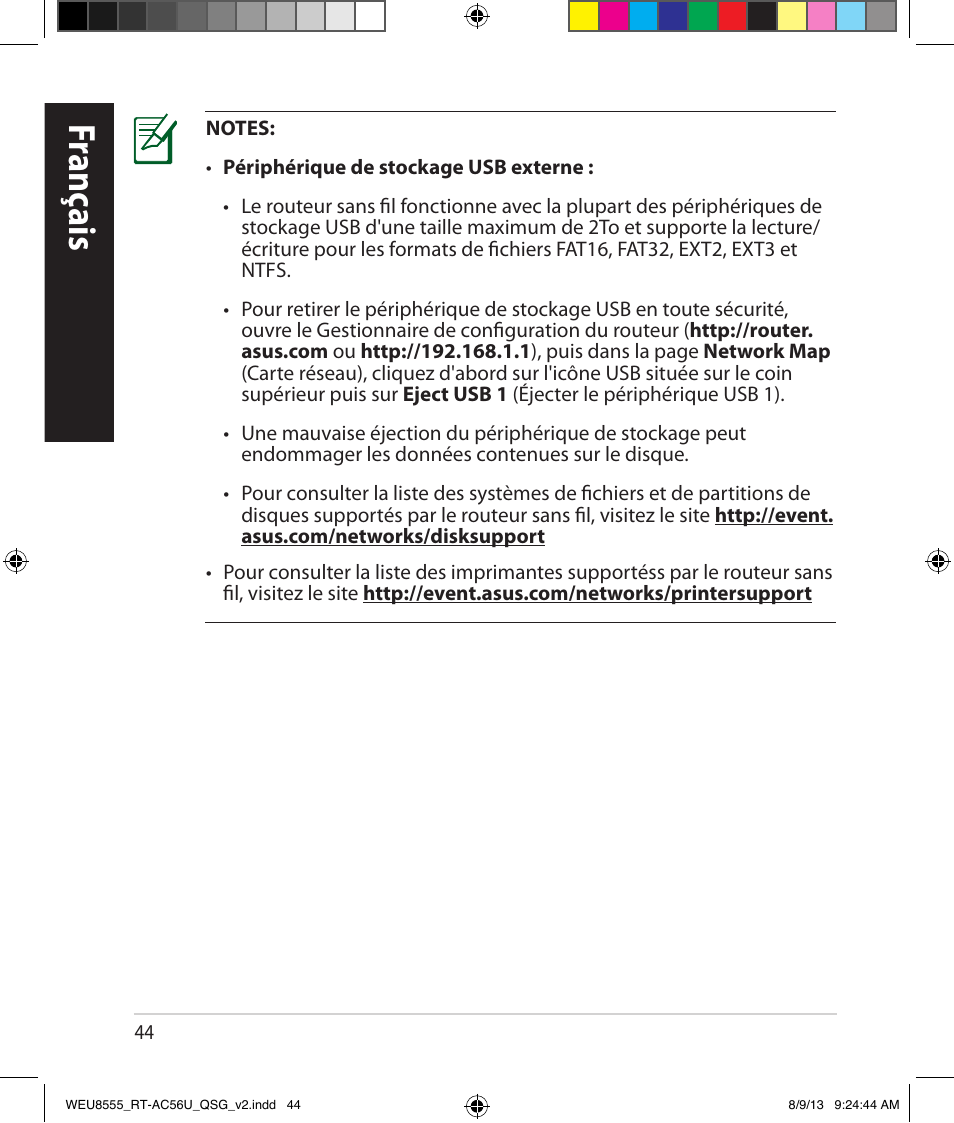 Franç ais | Asus RT-AC56U User Manual | Page 44 / 182