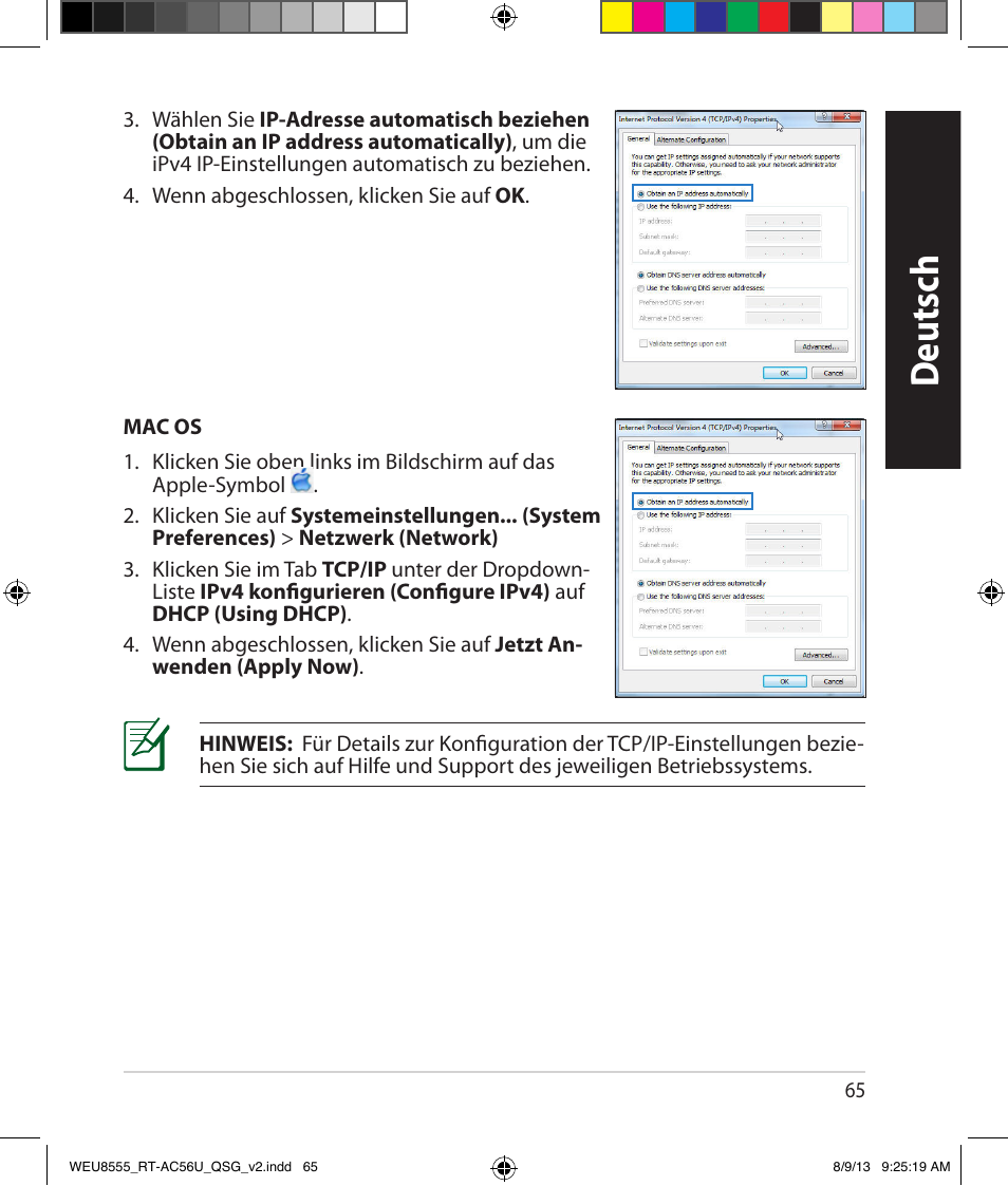 Deutsch | Asus RT-AC56U User Manual | Page 65 / 182