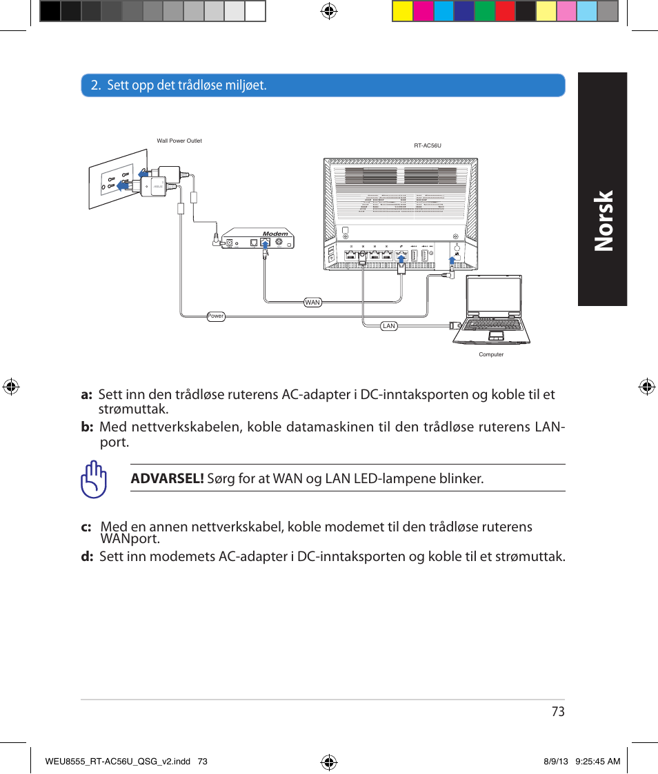 Norsk | Asus RT-AC56U User Manual | Page 73 / 182