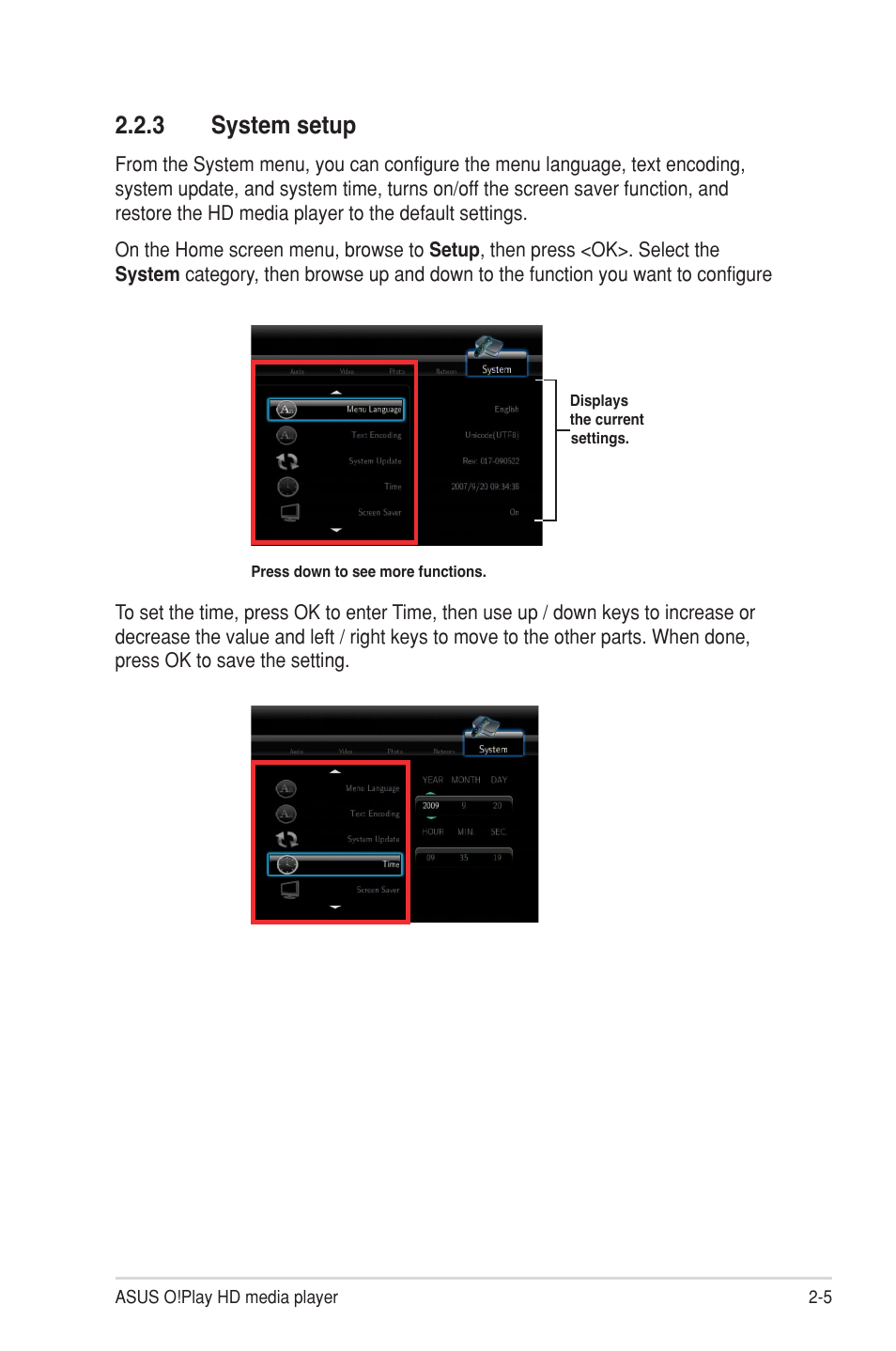 3 system setup, System setup -5 | Asus O!Play HDP-R1 User Manual | Page 21 / 38