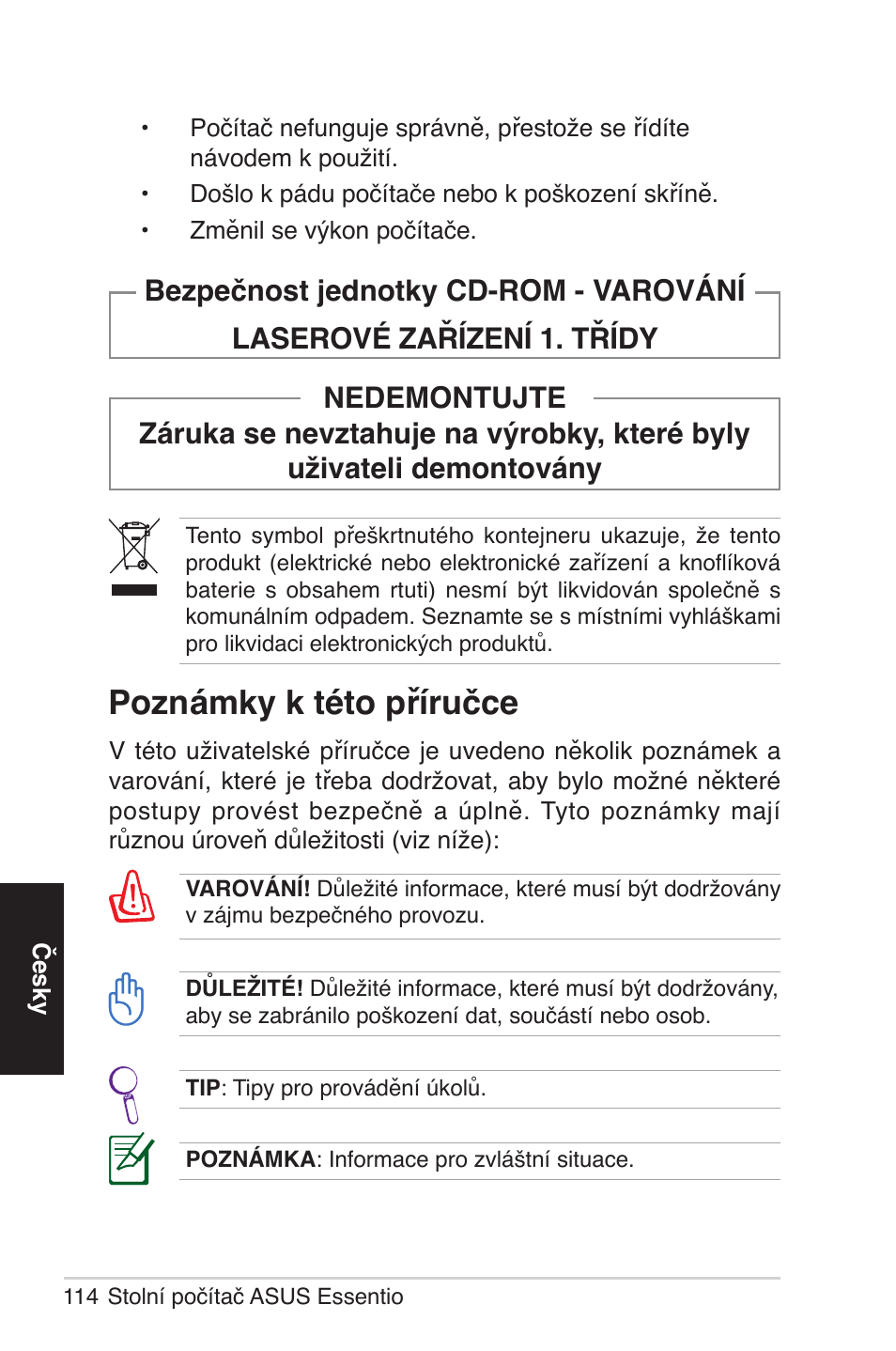 Poznámky k této příručce | Asus CG5290 User Manual | Page 114 / 262