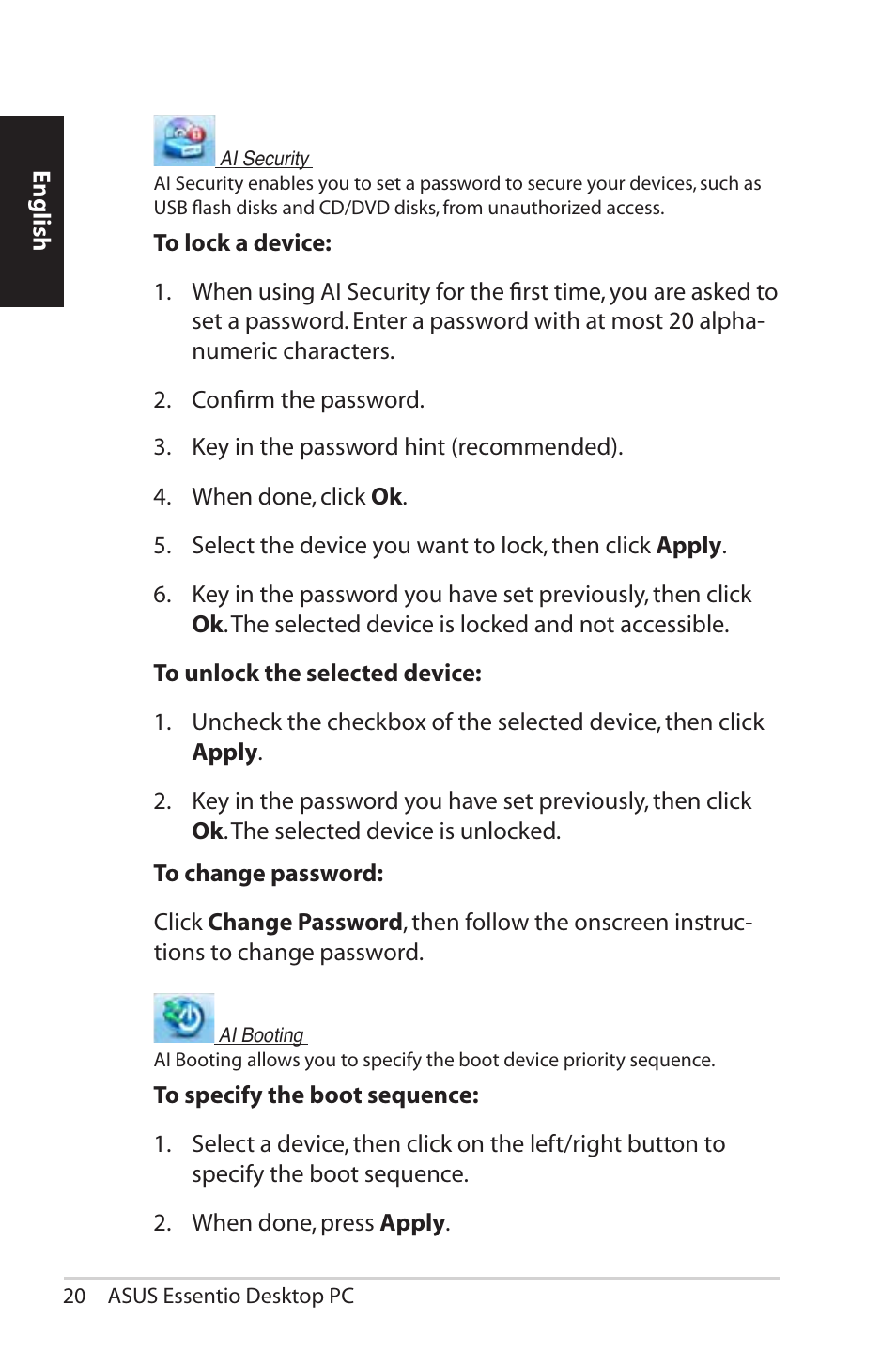 Asus CG5290 User Manual | Page 20 / 262