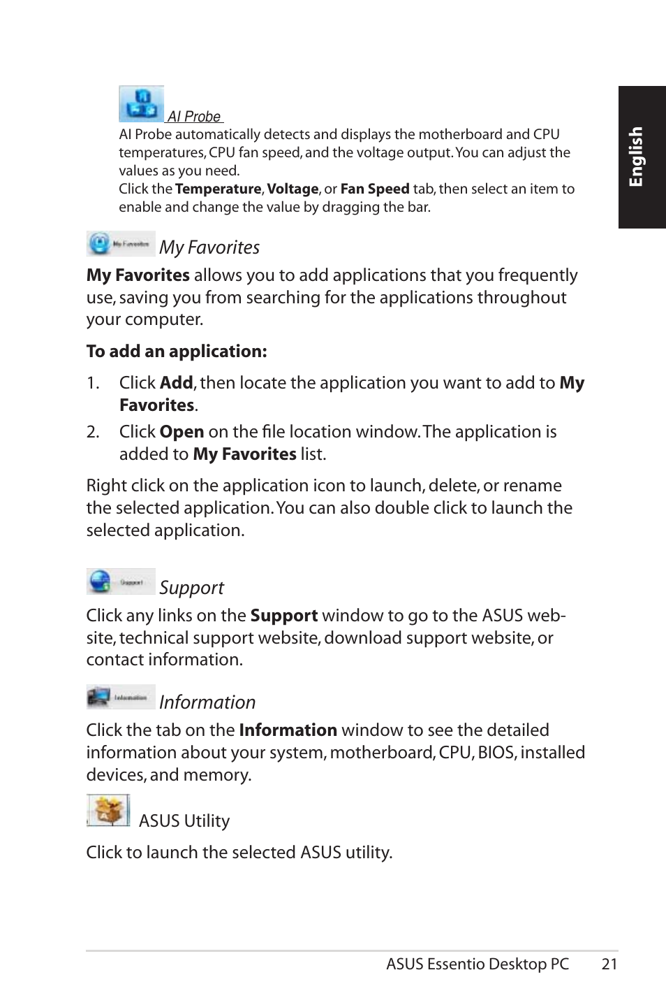 Asus CG5290 User Manual | Page 21 / 262