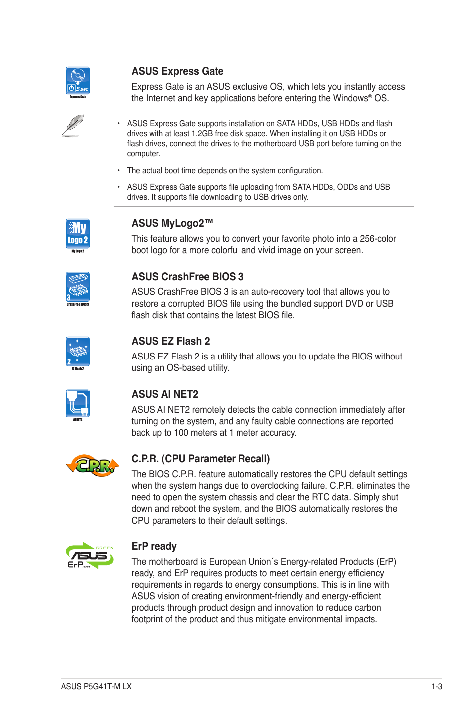 Asus P5G41T-M LX User Manual | Page 13 / 62