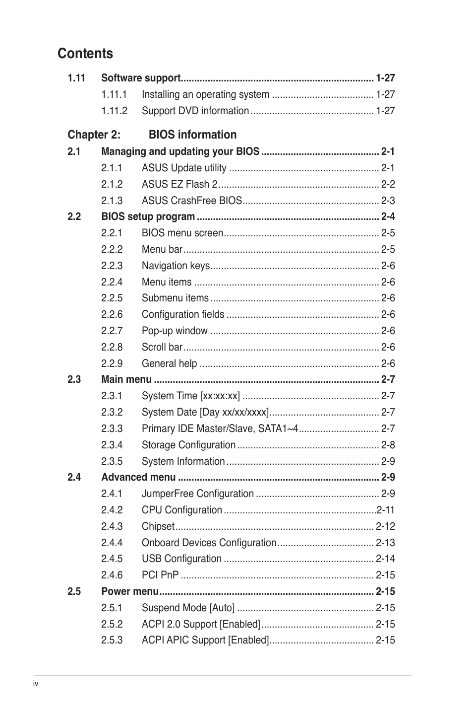 Asus P5G41T-M LX User Manual | Page 4 / 62