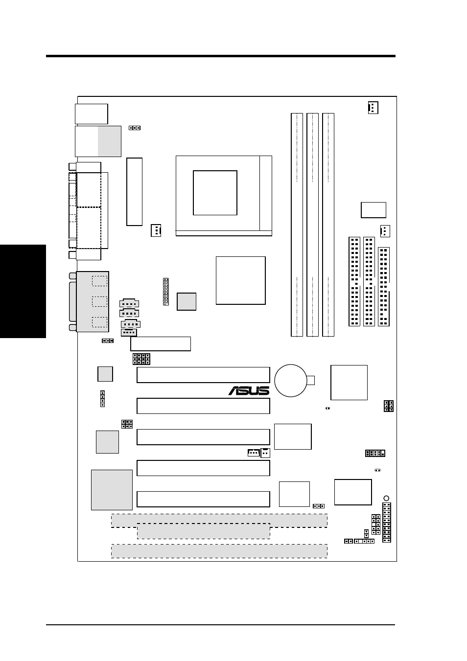 Hardware setup, 1 motherboard layout, 14 asus mew-l user’s manual | Socket 370, Mew-l, Intel 810 | Asus MEW-L User Manual | Page 14 / 128