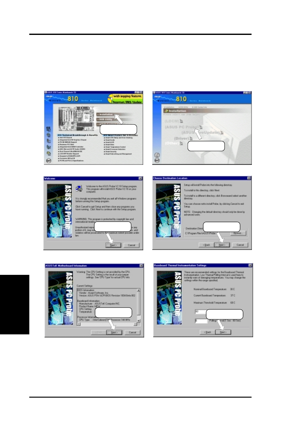 Software setup, 6 asus pc probe | Asus MEW-L User Manual | Page 86 / 128