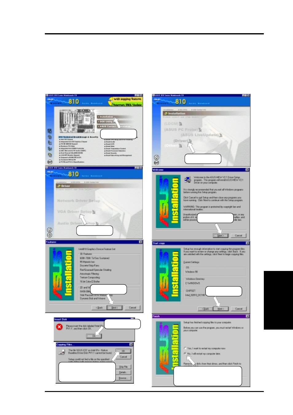 Software setup, 8 drivers, 1 vga driver setup | Asus MEW-L User Manual | Page 89 / 128