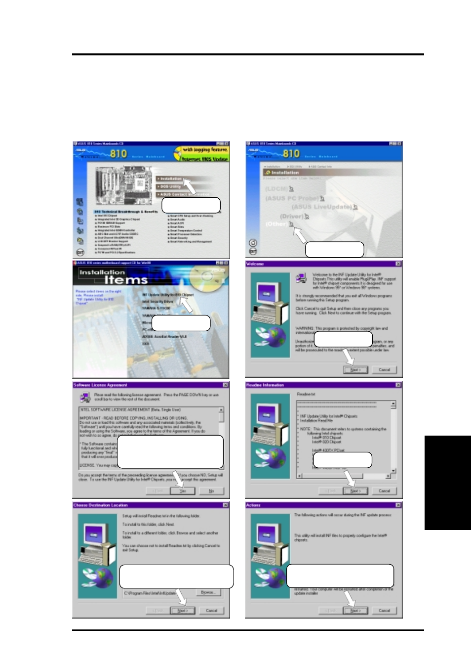 Software setup, 9 other, 1 inf update utility for 810 chipset | Asus MEW-L User Manual | Page 91 / 128