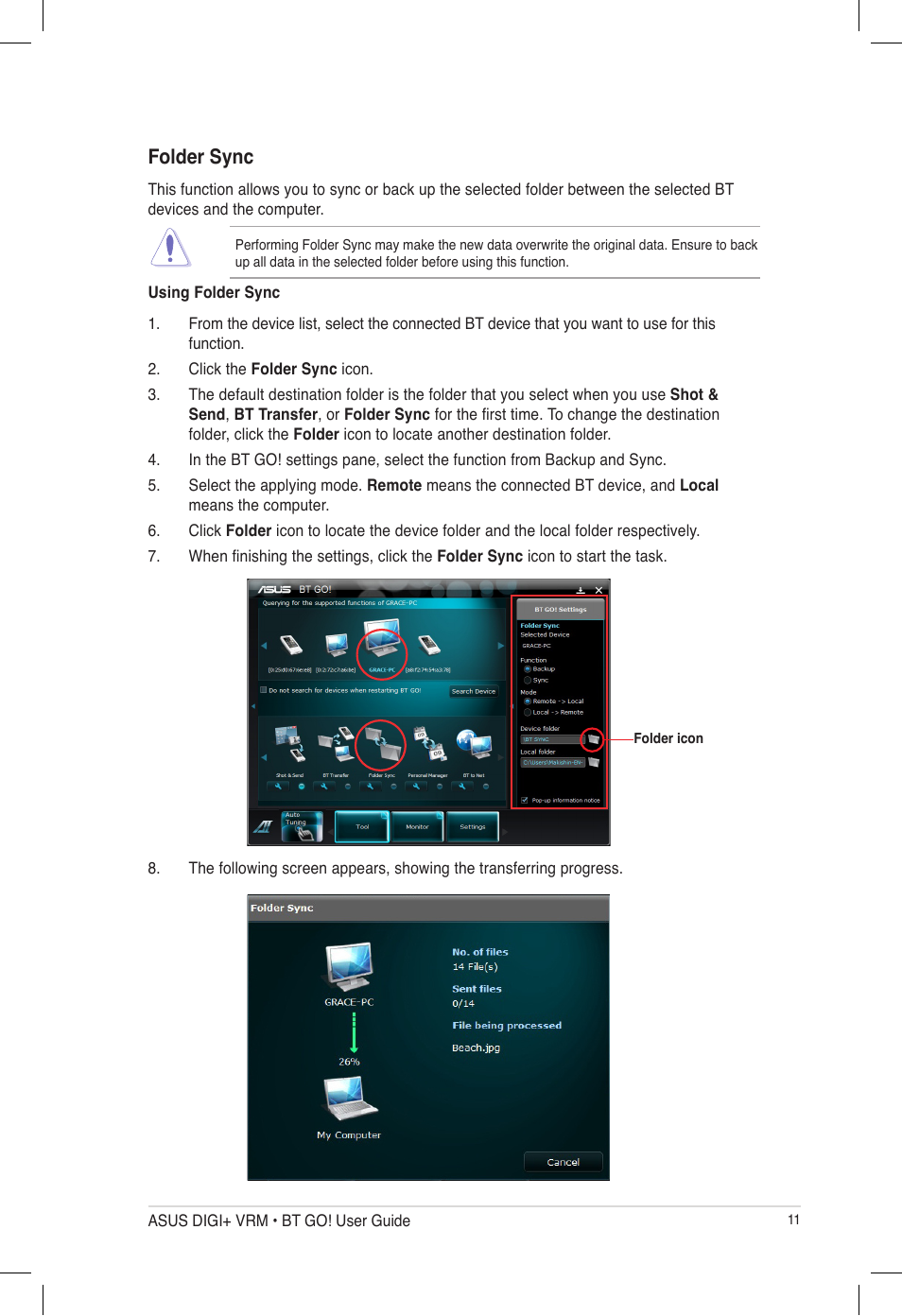 Folder sync | Asus P8P67 User Manual | Page 11 / 20