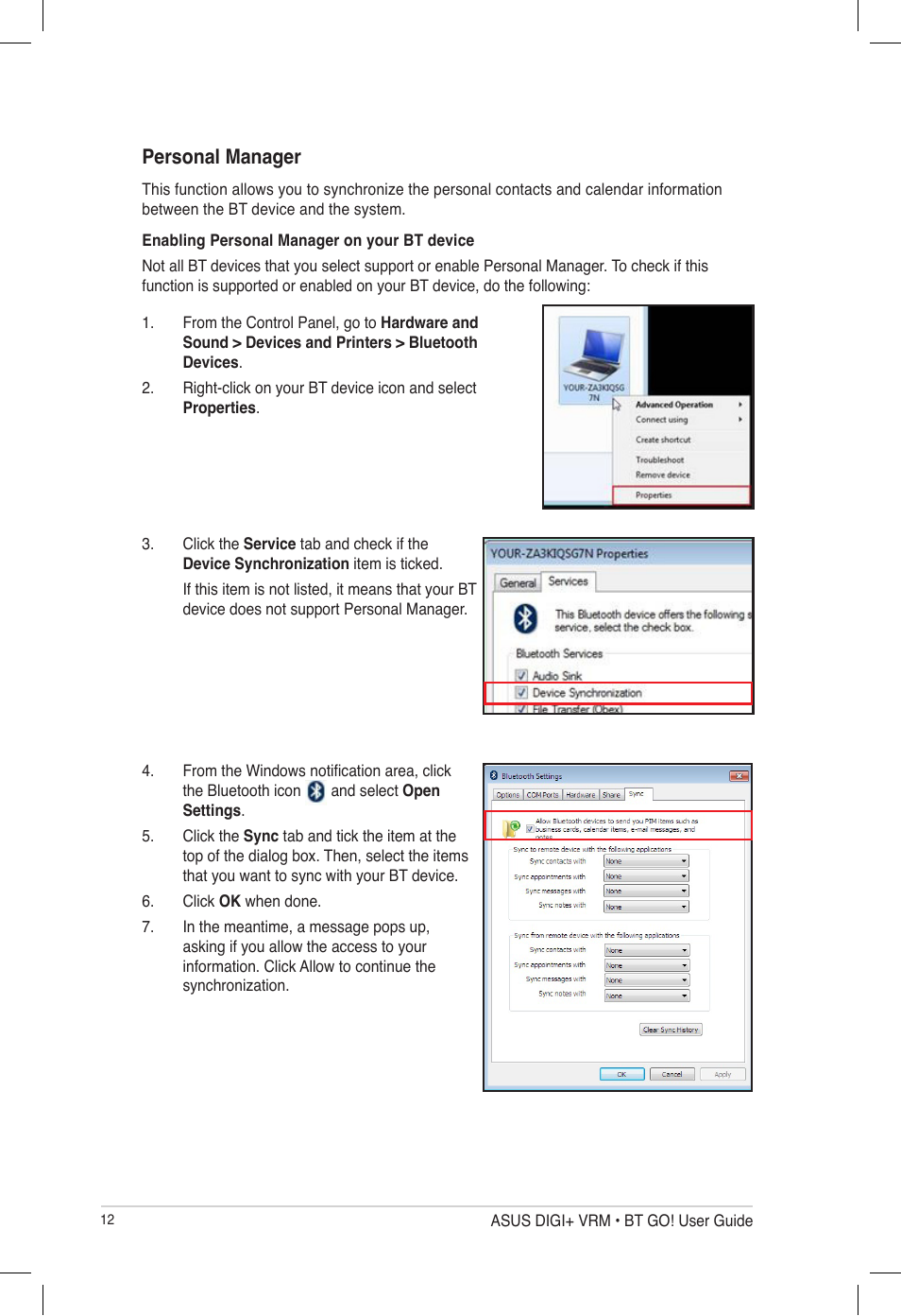 Personal manager | Asus P8P67 User Manual | Page 12 / 20