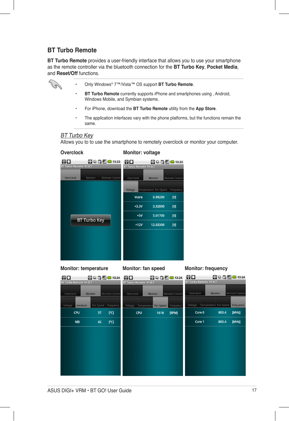 Bt turbo remote | Asus P8P67 User Manual | Page 17 / 20