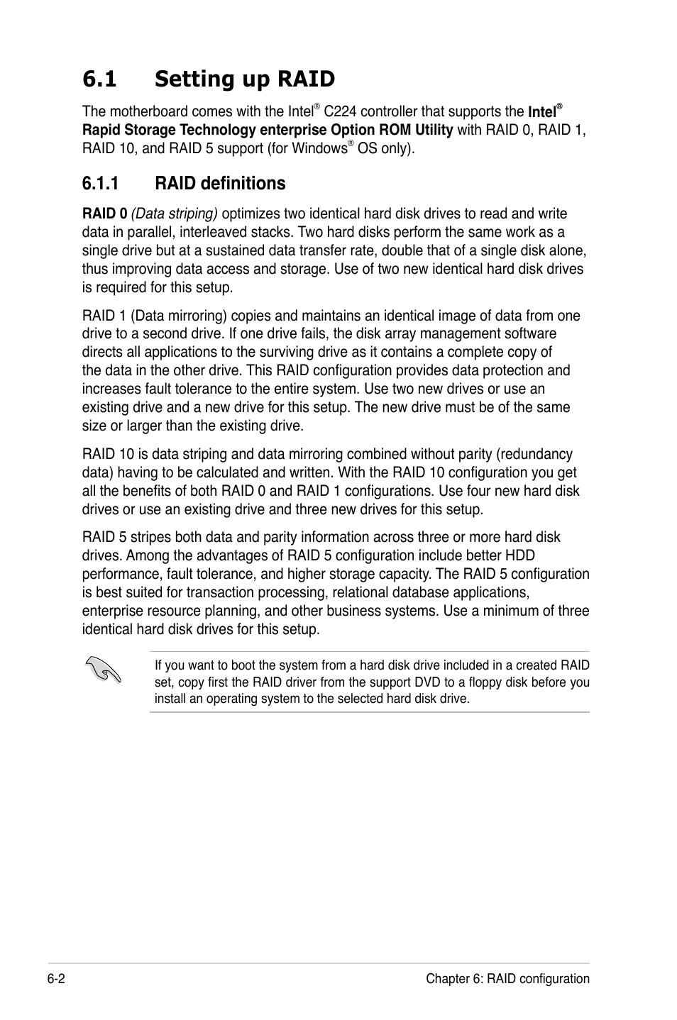 1 setting up raid, 1 raid definitions | Asus RS300-E8-RS4 User Manual | Page 110 / 158