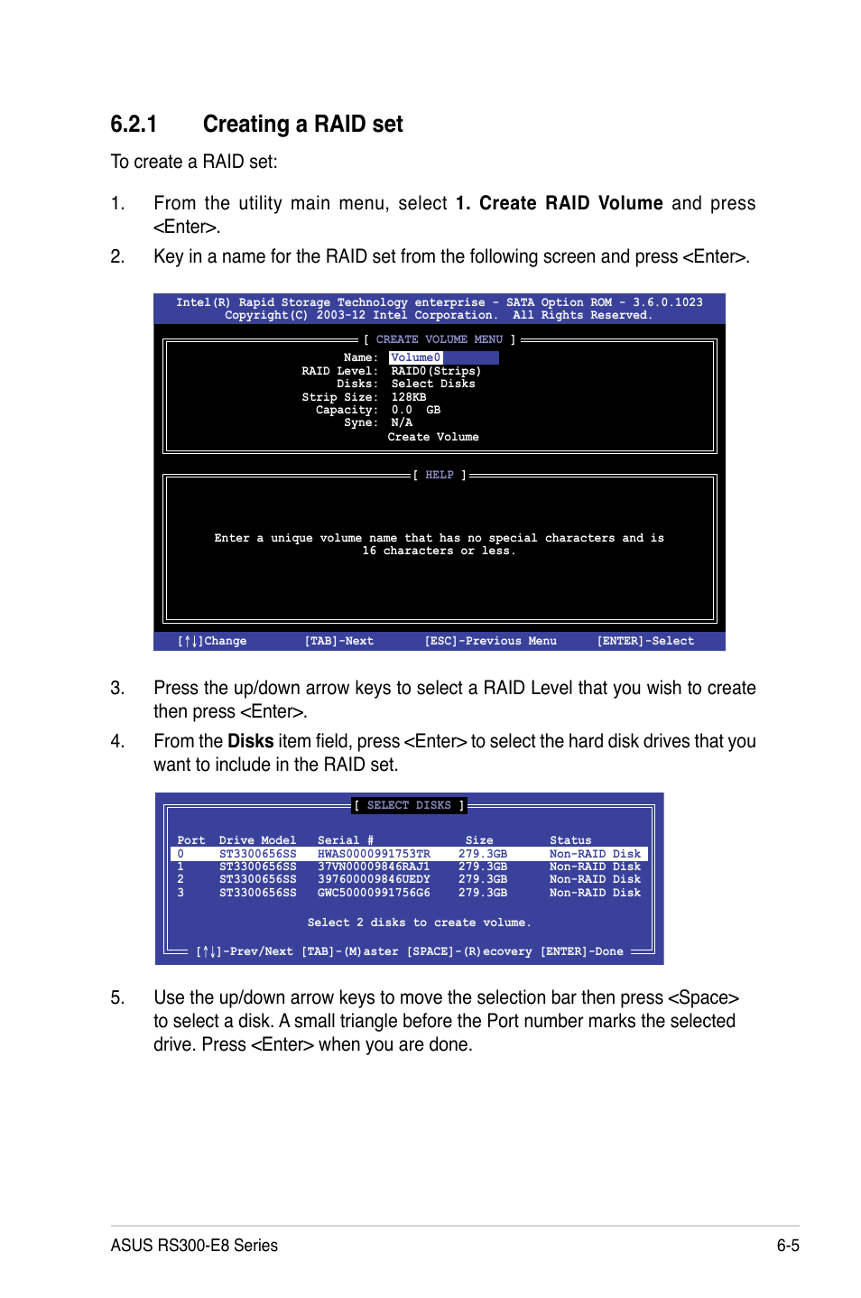 1 creating a raid set | Asus RS300-E8-RS4 User Manual | Page 113 / 158