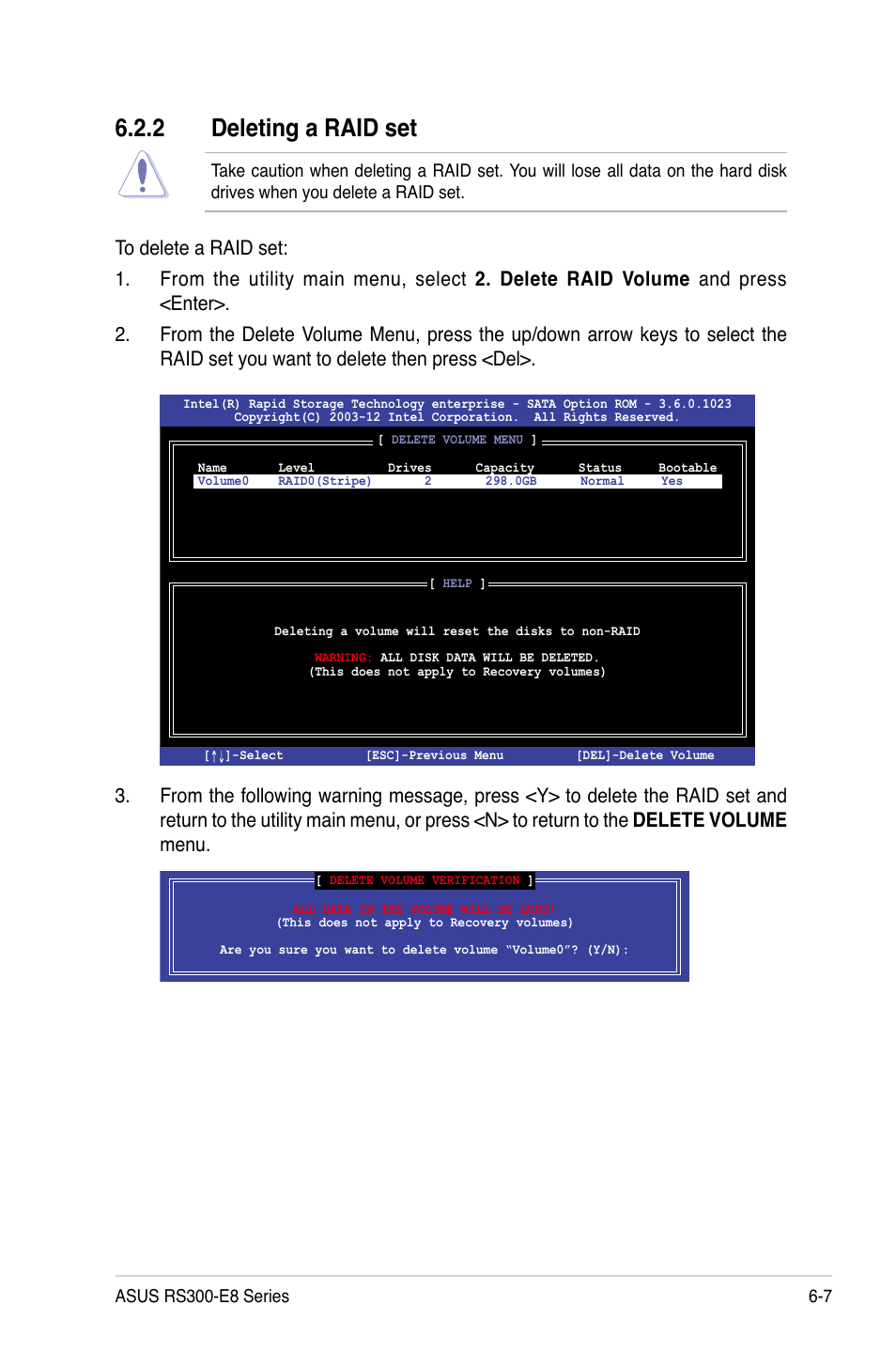 2 deleting a raid set | Asus RS300-E8-RS4 User Manual | Page 115 / 158