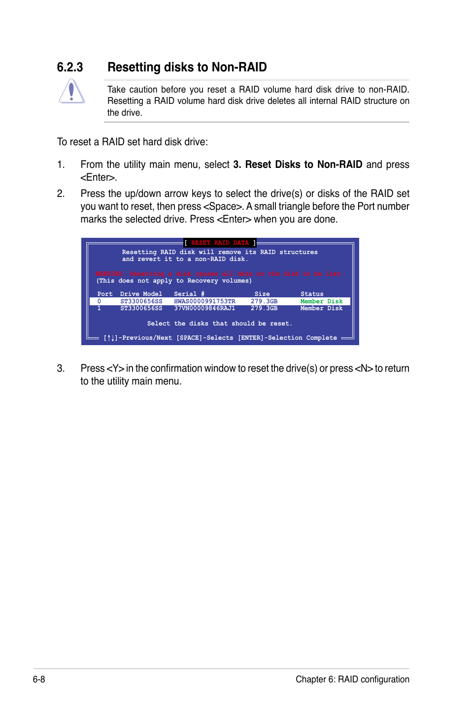 3 resetting disks to non-raid | Asus RS300-E8-RS4 User Manual | Page 116 / 158