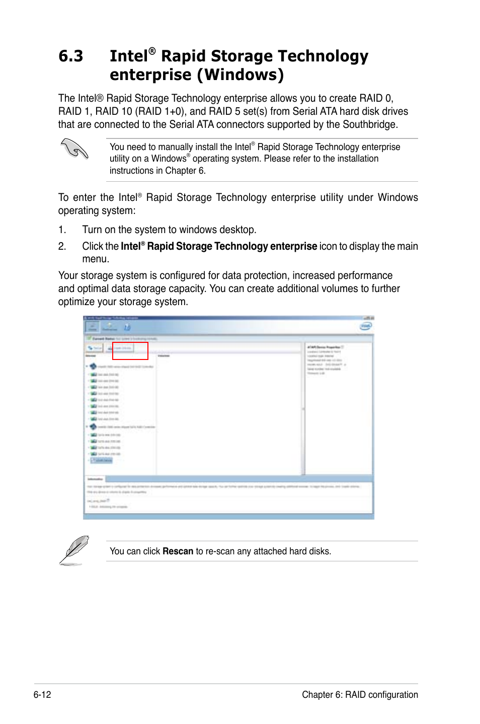 3 intel, Rapid storage technology enterprise (windows) | Asus RS300-E8-RS4 User Manual | Page 120 / 158