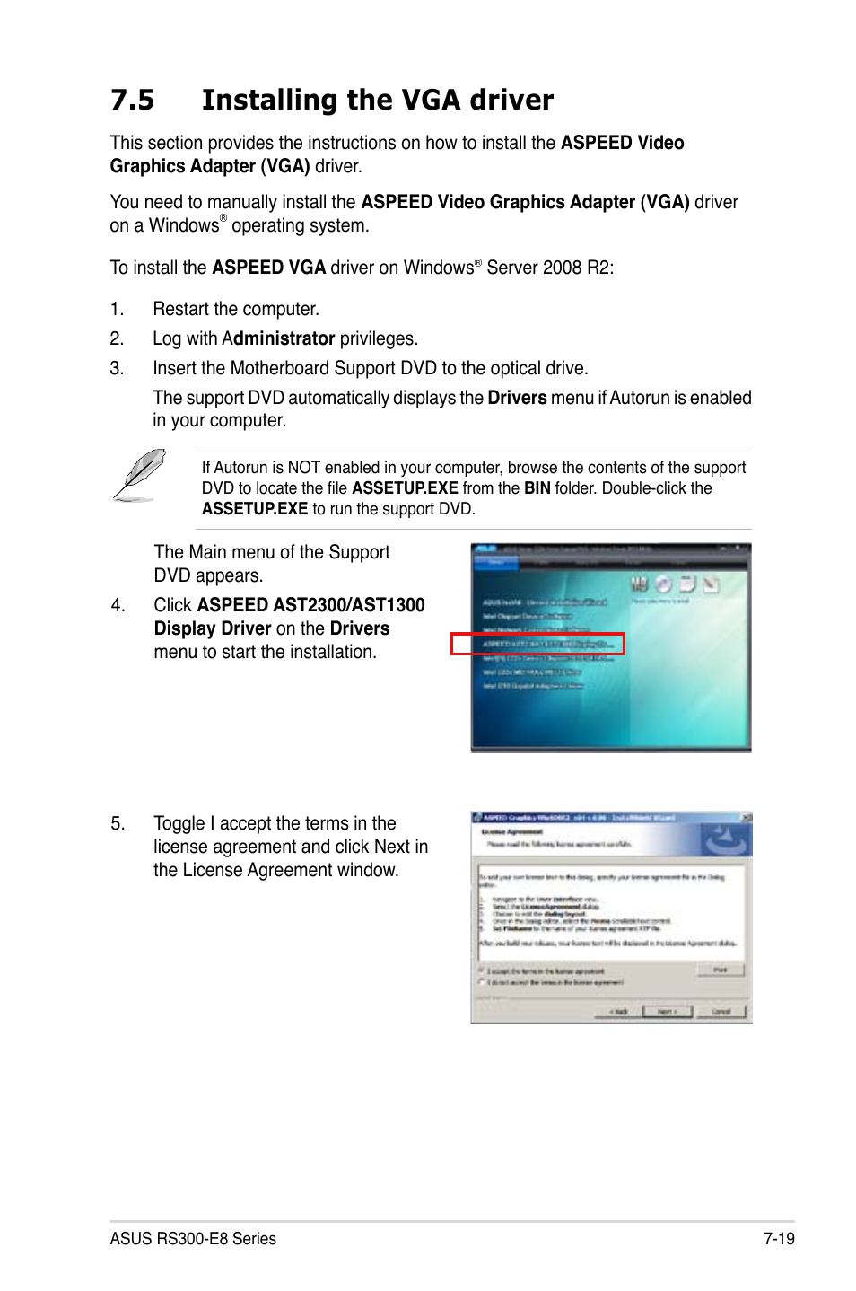 5 installing the vga driver | Asus RS300-E8-RS4 User Manual | Page 145 / 158