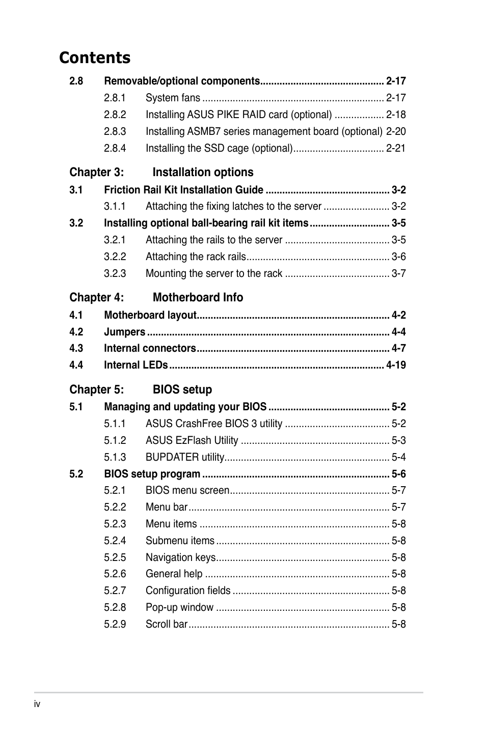 Asus RS300-E8-RS4 User Manual | Page 4 / 158