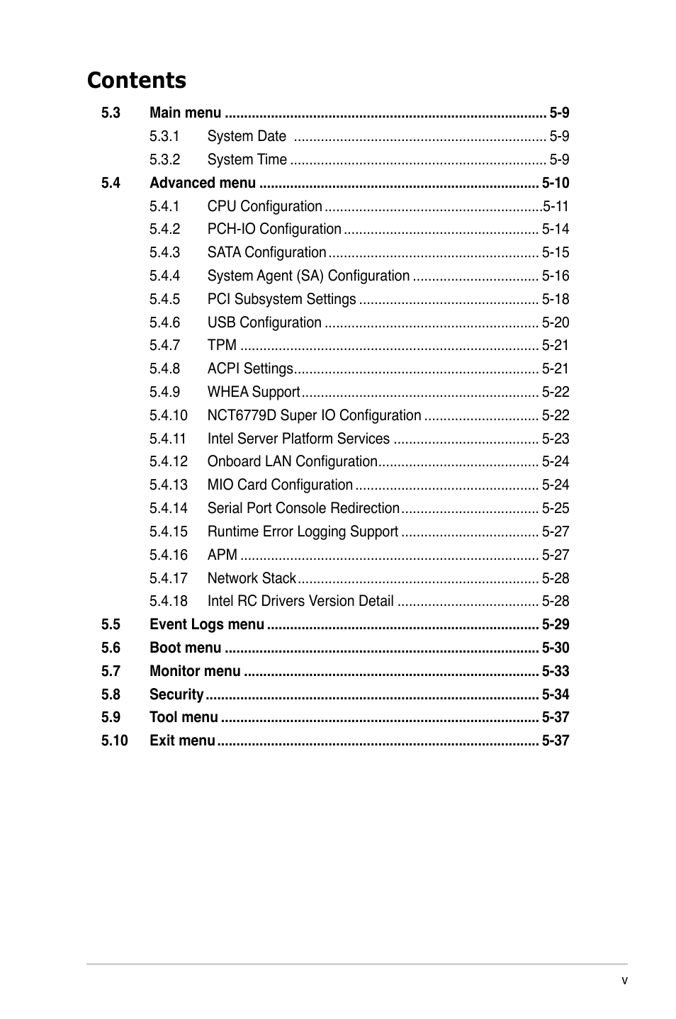 Asus RS300-E8-RS4 User Manual | Page 5 / 158