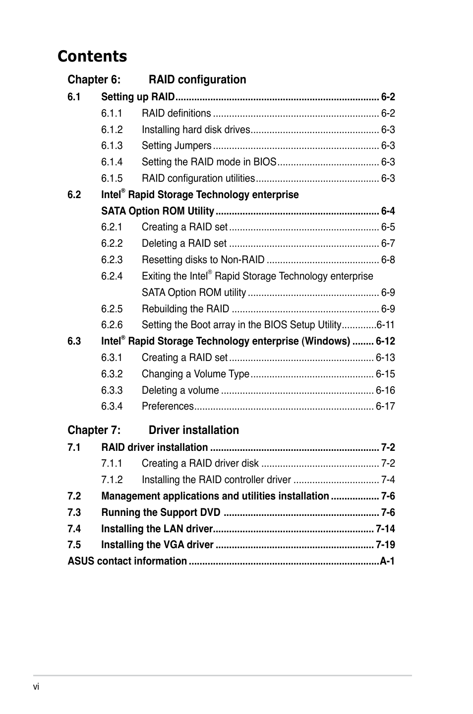 Asus RS300-E8-RS4 User Manual | Page 6 / 158